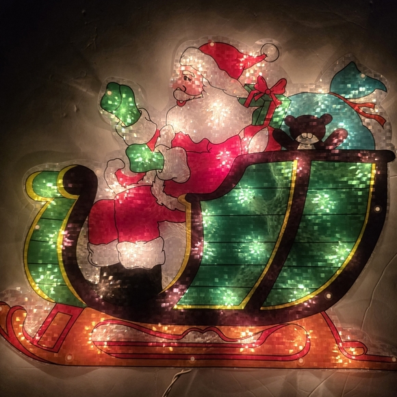 Northlight 17" Double-sided Lighted Santa Sleigh Window Silhouette - Picture 5 of 10